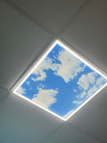 Set of 2, 40W SKY LED 60x60cms Backlit Ceiling Panels with Frame LED lights and 2 x Foldable Screwless Mounting Frames