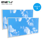 Ener-J 120x60cm LED Sky Cloud Backlit Panel, 60W 2D Design, 6000K Daylight, Pack of 2