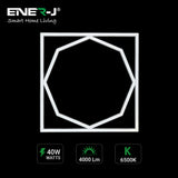60x60cm LED Frame Panel Light with Hexagon Inner Lights - 40W, Cool White (6500K)(Pack of 2)