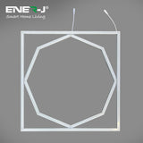 60x60cm LED Frame Panel Light with Hexagon Inner Lights - 40W, Cool White (6500K)(Pack of 2)