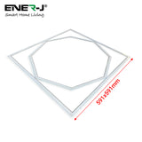 60x60cm LED Frame Panel Light with Hexagon Inner Lights - 40W, Cool White (6500K)(Pack of 2)