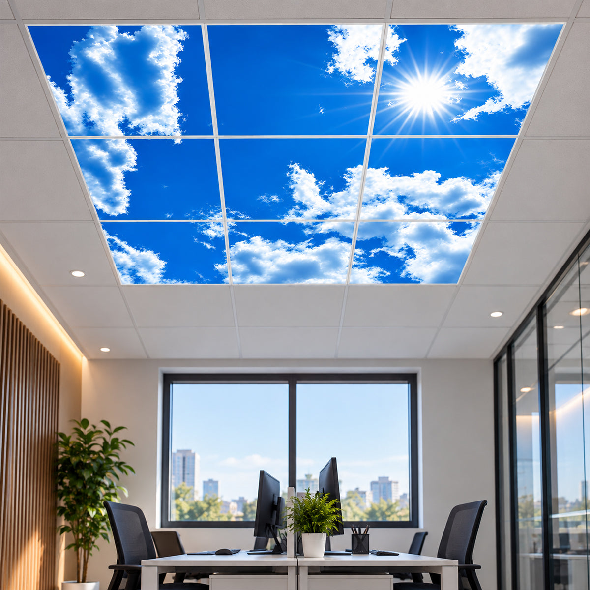 Blue Sky & Sunlight LED Panel Set 9 Pack 60 x 60cm 40W LED Panels