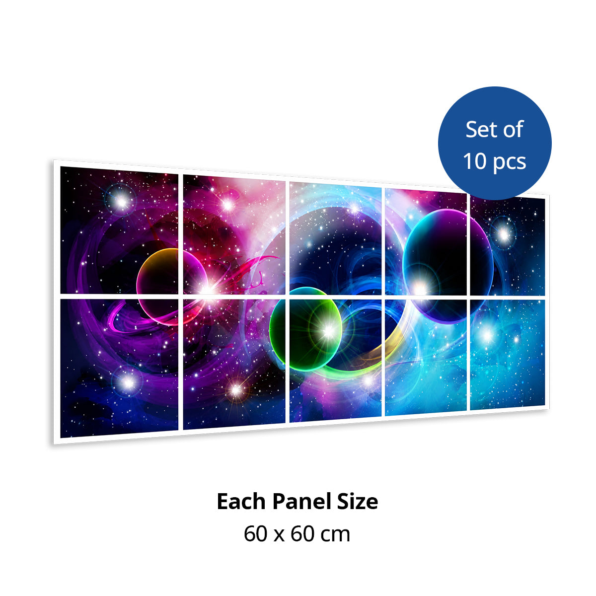 Cosmic Planet Sky LED Panel Set 10 Pack 60 x 60cm 40W LED Panels