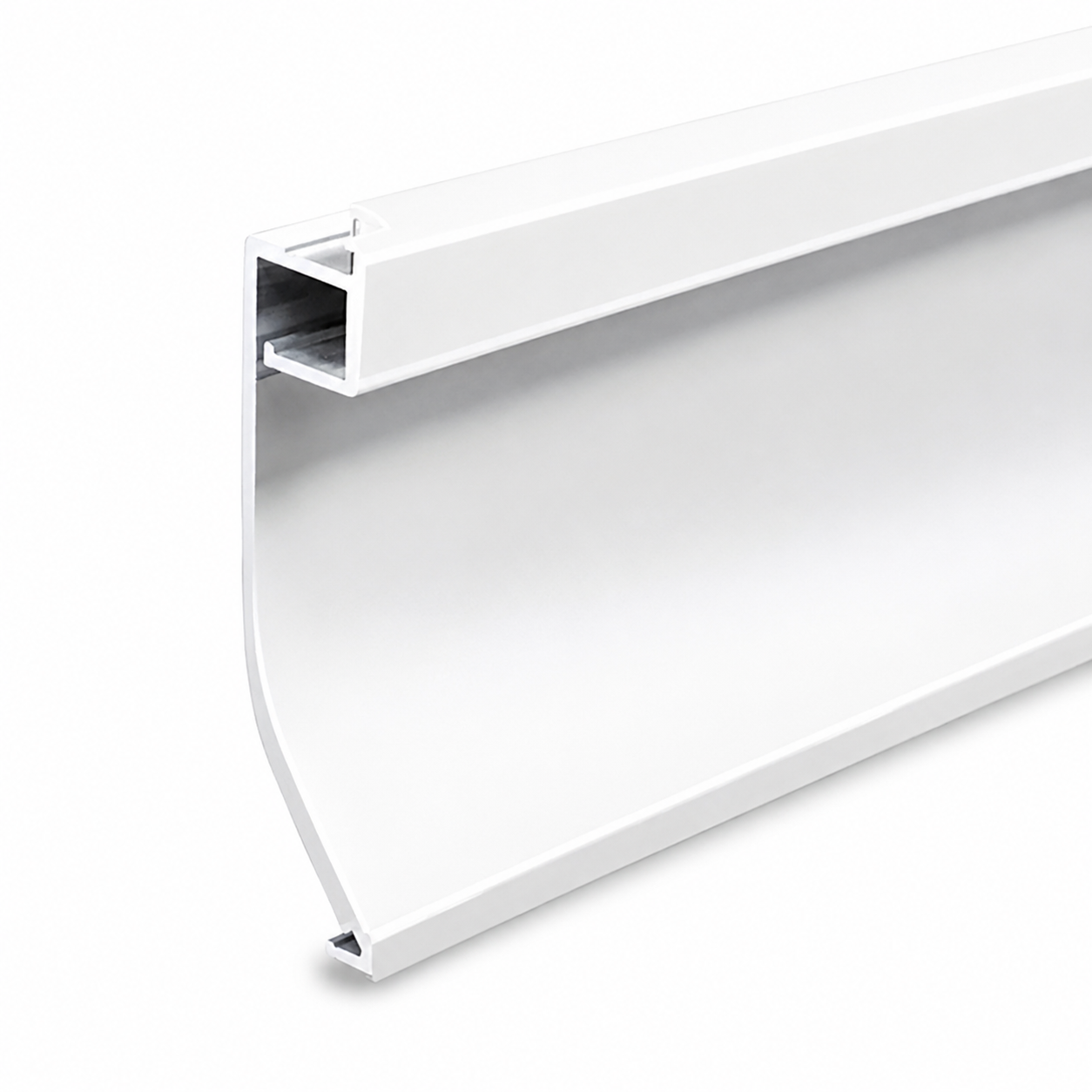 ENER-J 80mm flat stepped aluminium skirting profile for modern interior wall protection