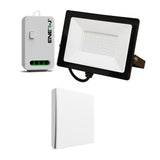 50W LED Floodlight wired with (WS1055) Non Dimmable 5A RF Receiver + 1 Gang Wireless Switch (White)