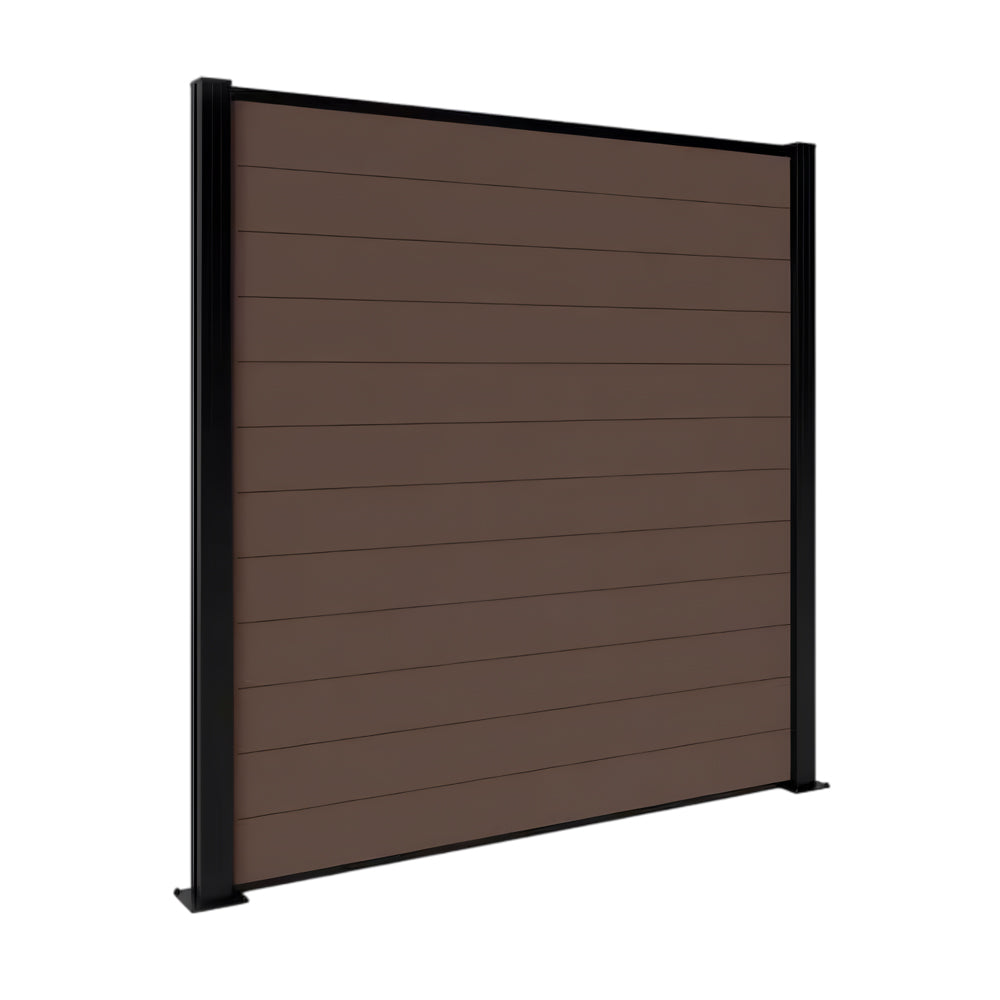 Composite Fence Panel Kit, Dark Coffee | 1.8m x 1.8m | Includes Panels, Post & Fixings | Eco-Friendly, Low Maintenance