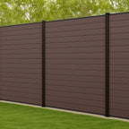 Composite Fence Panel Kit, Dark Coffee | 1.8m x 1.8m | Includes Panels, Post & Fixings | Eco-Friendly, Low Maintenance