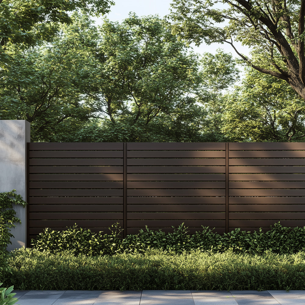 Composite Fence Panel Kit, Light Grey | 1.8m x 1.8m | Includes Panels, Post & Fixings | Eco-Friendly, Low Maintenance
