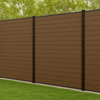 Composite Fence Panel Kit, Teak B | 1.8m x 1.8m | Includes Panels, Post & Fixings | Eco-Friendly, Low Maintenance