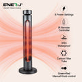 Ener-J 1500W Portable Infrared Patio Heater, IP65 Outdoor Electric Heater with 8 Heat Levels & Remote Control