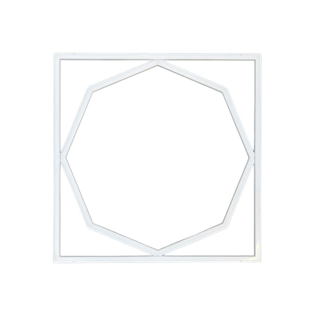60x60cm LED Frame Panel Light with Hexagon Inner Lights - 40W, Cool White | Pack of 4 - 6500K