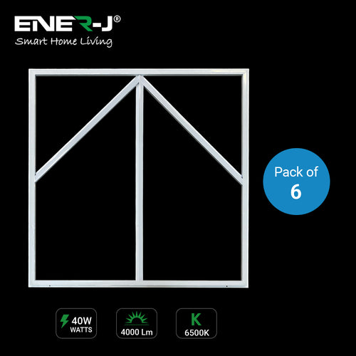 60x60cm LED Frame Panel Light with Blue Arrow Design, 40W, Cool White | Pack of 6 - 6500K