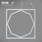 60x60cm LED Frame Panel Light with Hexagon Inner Lights - 40W, Cool White | Pack of 2 - 6500K