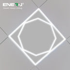60x60cm LED Frame Panel Light with Hexagon Inner Lights, 40W, Cool White | Single Pack - 6500K
