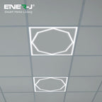 60x60cm LED Frame Panel Light with Hexagon Inner Lights, 40W, Cool White | Single Pack - 6500K