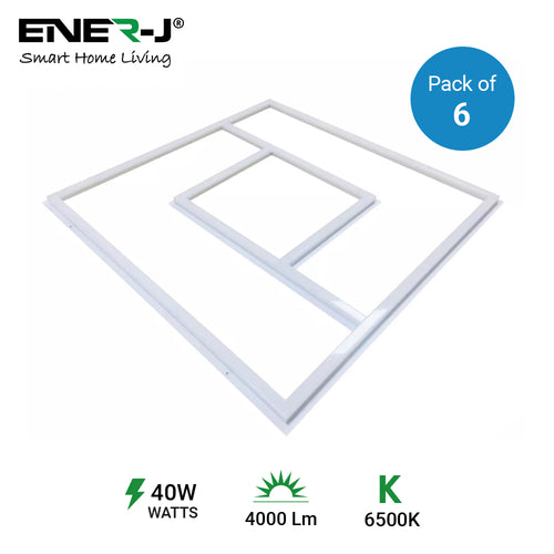 60x60cm LED Panel Light with PD Design - 40W, Cool White, Frame Border Edge Lights | Pack of 6 - 6500K