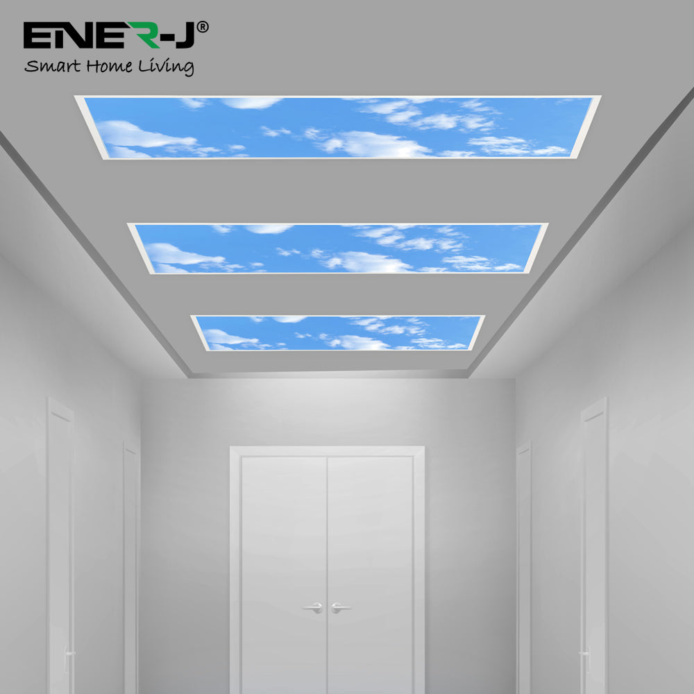 Ener-J 120x60cm LED Sky Cloud Backlit Panel, 60W 2D Design, 6000K Daylight, Pack of 2