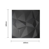 Elegant 3D Diamond-Embossed Black PU Leather Wall Panels - 25mm Thickness, Size: 600 x 600 mm (Pack of 4)
