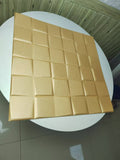 Elegant 3D PU Leather Wall Panels - Square Pattern, 600x600mm, 10mm Thickness (Pack of 4) Size: 600 x 600 mm