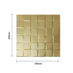 Elegant 3D PU Leather Wall Panels - Square Pattern, 600x600mm, 10mm Thickness (Pack of 4) Size: 600 x 600 mm