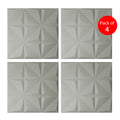 Artistic 3D Geometric Relief PU Leather Wall Panels - 60x60cm, 20mm Thickness Size: 600 x 600 mm (Pack of 4)
