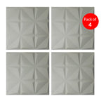 Britwall 3D PU Leather Wall Panel 600x600mm Geometric Relief 20mm Pack of 4 – Geometric Relief + 20mm Thickness