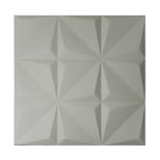Artistic 3D Geometric Relief PU Leather Wall Panels - 60x60cm, 20mm Thickness Size: 600 x 600 mm (Pack of 4)