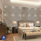 Britwall 3D PU Leather Wall Panel 600x600mm Geometric Relief 20mm Pack of 4 – Geometric Relief + 20mm Thickness