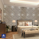 Artistic 3D Geometric Relief PU Leather Wall Panels - 60x60cm, 20mm Thickness Size: 600 x 600 mm (Pack of 4)
