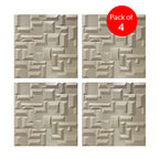 Artistic 3D Grid PU Leather Wall Panels - 60x60cms, 10mm Thickness Size 600 x 600 mm (Pack of 4)