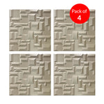 Artistic 3D Grid PU Leather Wall Panels - 60x60cms, 10mm Thickness Size 600 x 600 mm (Pack of 4)