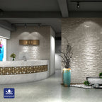 Artistic 3D Grid PU Leather Wall Panels - 60x60cms, 10mm Thickness Size 600 x 600 mm (Pack of 4)