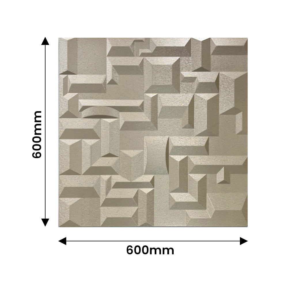 Artistic 3D Grid PU Leather Wall Panels - 60x60cms, 10mm Thickness Size 600 x 600 mm (Pack of 4)