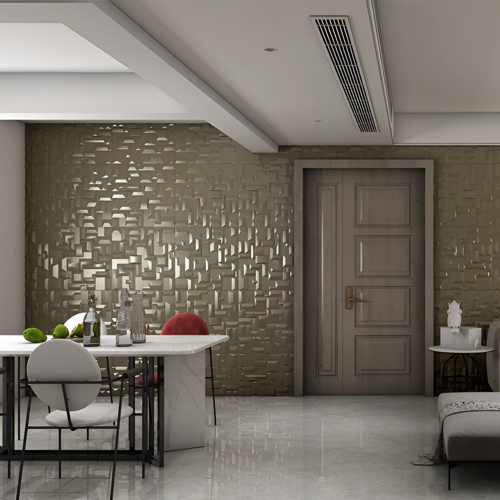 Artistic 3D Grid PU Leather Wall Panels - 60x60cms, 10mm Thickness Size 600 x 600 mm (Pack of 4)