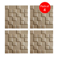 Cube Artistic Realm 3D PU Leather Wall Panels - 60x60cms, 10mm Thickness Size 600 x 600 mm (Pack of 4)