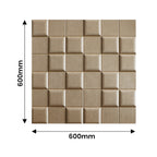 Cube Artistic Realm 3D PU Leather Wall Panels - 60x60cms, 10mm Thickness Size 600 x 600 mm (Pack of 4)