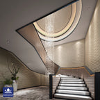 Luxury Angular 3D Grid PU Leather Wall Panels - 60x60cms, 10mm Thickness Size 600 x 600 mm (Pack of 4)