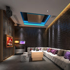 Luxury Angular 3D Grid PU Leather Wall Panels - 60x60cms, 10mm Thickness Size 600 x 600 mm (Pack of 4)