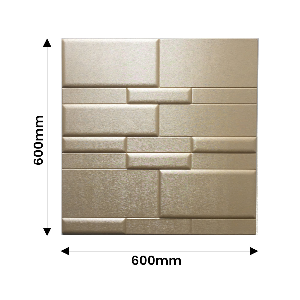 Linear Edge 3D Grid PU Leather Wall Panels - 60x60cms, 10mm Thickness Size 600 x 600 mm (Pack of 4)