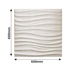 Nile Wave 3D Grid PU Leather Wall Panels - 60x60cms, 10mm Thickness Size 600 x 600 mm (Pack of 4)