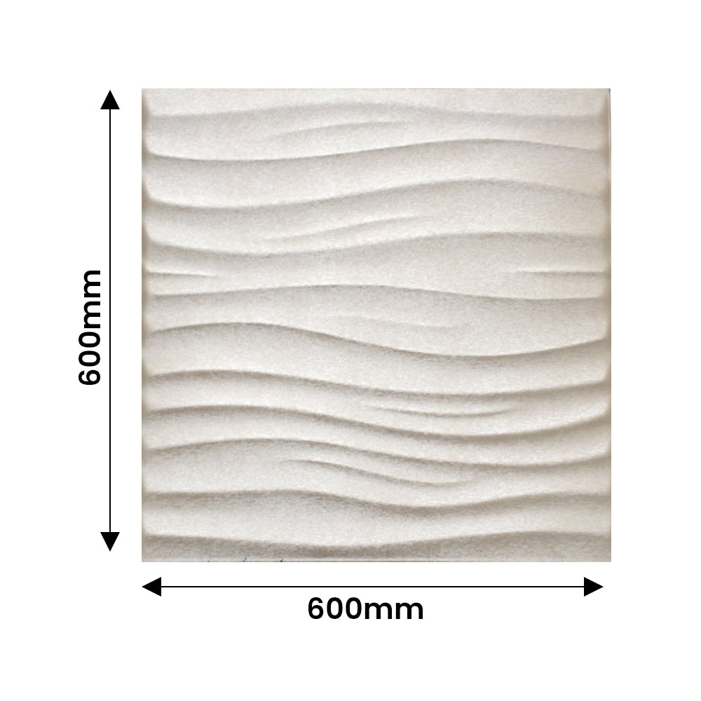 Nile Wave 3D Grid PU Leather Wall Panels - 60x60cms, 10mm Thickness Size 600 x 600 mm (Pack of 4)