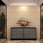 Nile Wave 3D Grid PU Leather Wall Panels - 60x60cms, 10mm Thickness Size 600 x 600 mm (Pack of 4)