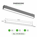 Ener-J MT26 Magnetic Linear Floodlight 10W, 315mm, 3CCT, 48V, Black