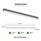 Ener-J MT26 Magnetic Linear Floodlight 20W, 615mm, 3CCT, 48V, Black