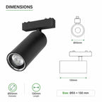 Ener-J MT26 Magnetic Adjustable Spotlight 18W, Ø55mm, 24°, 3CCT, 48V, Black