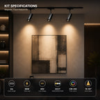 Ener-J MT26 Magnetic Track Feature Lighting Kit, 2m, 66W, 48V, Black
