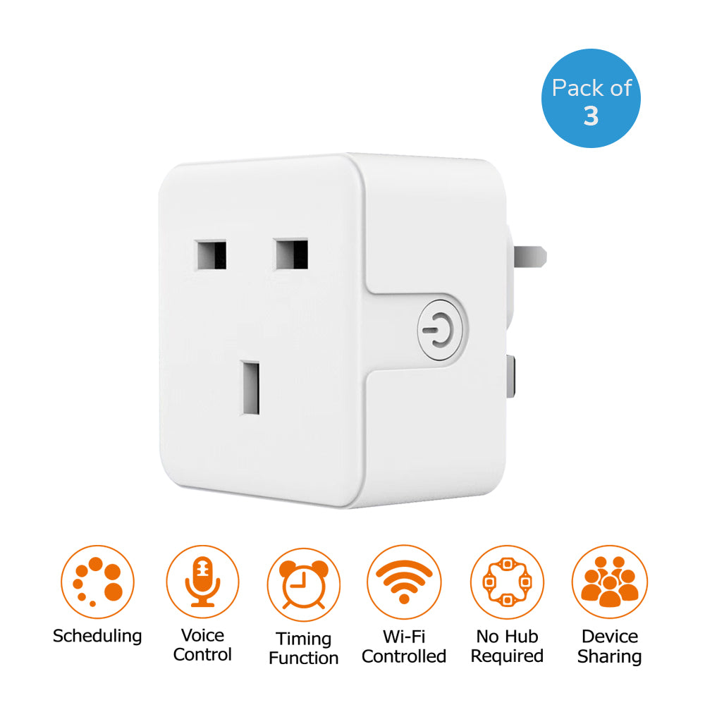 ENERJ Smart Plug Mini 13A WiFi Plugs Works with Google Home, Alexa with Wireless Remote Control Timer Plug No Hub Required (3 Pack)