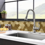 Large Luxe Gold HexaStyle Aluminum Peel & Stick Tile, Size: 290 x 288 x 4 mm (Pack of 4)