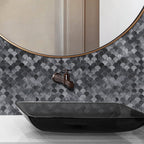 Reflective Scallop-Pattern Peel & Stick Aluminum Tile, Size: 295 x 300 x 4 mm (Pack of 4)