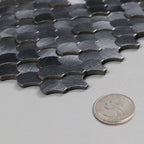 Reflective Scallop-Pattern Peel & Stick Aluminum Tile, Size: 295 x 300 x 4 mm (Pack of 4)
